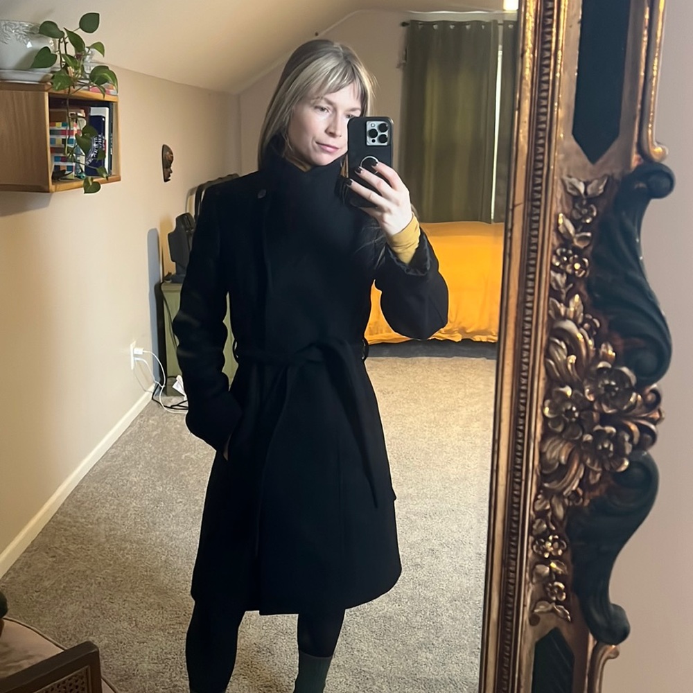 Aritzia Black Wool Coat